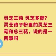 灵芝三萜 灵芝多糖？灵芝孢子粉里的灵芝三萜和总三萜，说的是一回事吗