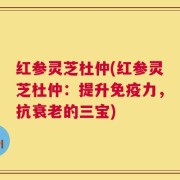 红参灵芝杜仲(红参灵芝杜仲：提升免疫力，抗衰老的三宝)