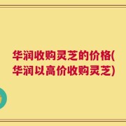 华润收购灵芝的价格(华润以高价收购灵芝)