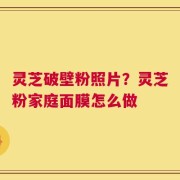灵芝破壁粉照片？灵芝粉家庭面膜怎么做