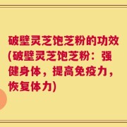 破壁灵芝饱芝粉的功效(破壁灵芝饱芝粉：强健身体，提高免疫力，恢复体力)
