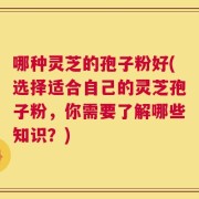 哪种灵芝的孢子粉好(选择适合自己的灵芝孢子粉，你需要了解哪些知识？)