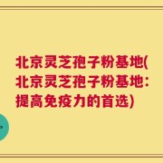 北京灵芝孢子粉基地(北京灵芝孢子粉基地：提高免疫力的首选)