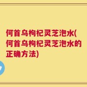 何首乌枸杞灵芝泡水(何首乌枸杞灵芝泡水的正确方法)
