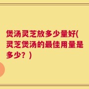 煲汤灵芝放多少量好(灵芝煲汤的最佳用量是多少？)