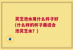 灵芝泡水用什么杯子好(什么样的杯子最适合泡灵芝水？)