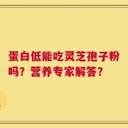 蛋白低能吃灵芝孢子粉吗？营养专家解答？