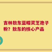 吉林敖东蓝帽灵芝孢子粉？敖东的核心产品