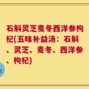 石斛灵芝麦冬西洋参枸杞(五味补益汤：石斛、灵芝、麦冬、西洋参、枸杞)