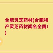 合肥灵芝药材(合肥特产灵芝药材闻名全国！)