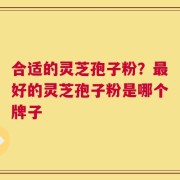 合适的灵芝孢子粉？最好的灵芝孢子粉是哪个牌子