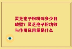 灵芝孢子粉粉碎多少目破壁？灵芝孢子粉功效与作用及用量是什么