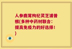 人参鹿茸枸杞灵芝浦普根(多种中药材联合：提高免疫力的好选择！)