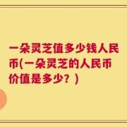 一朵灵芝值多少钱人民币(一朵灵芝的人民币价值是多少？)