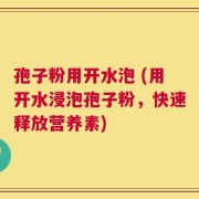 孢子粉用开水泡 (用开水浸泡孢子粉，快速释放营养素)