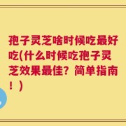 孢子灵芝啥时候吃最好吃(什么时候吃孢子灵芝效果最佳？简单指南！)