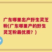 广东哪里出产野生灵芝粉(广东哪里产的野生灵芝粉最优质？)
