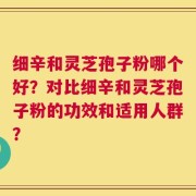细辛和灵芝孢子粉哪个好？对比细辛和灵芝孢子粉的功效和适用人群？