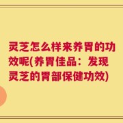 灵芝怎么样来养胃的功效呢(养胃佳品：发现灵芝的胃部保健功效)
