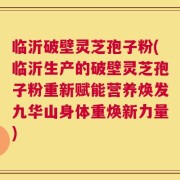 临沂破壁灵芝孢子粉(临沂生产的破壁灵芝孢子粉重新赋能营养焕发九华山身体重焕新力量)