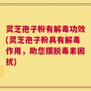 灵芝孢子粉有解毒功效(灵芝孢子粉具有解毒作用，助您摆脱毒素困扰)