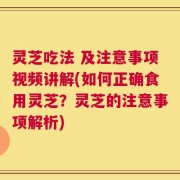 灵芝吃法 及注意事项视频讲解(如何正确食用灵芝？灵芝的注意事项解析)