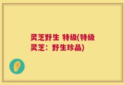 灵芝野生 特级(特级灵芝：野生珍品)