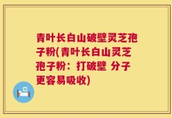 青叶长白山破壁灵芝孢子粉(青叶长白山灵芝孢子粉：打破壁 分子更容易吸收)