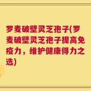 罗麦破壁灵芝孢子(罗麦破壁灵芝孢子提高免疫力，维护健康得力之选)