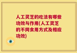 人工灵芝的吃法有哪些功效与作用(人工灵芝的不同食用方式及相应功效)