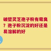 破壁灵芝孢子粉有霉臭？孢子粉沉淀的好还是易溶解的好
