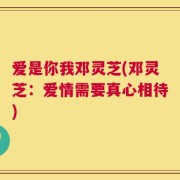 爱是你我邓灵芝(邓灵芝：爱情需要真心相待)