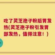 吃了灵芝孢子粉后胃发热(灵芝孢子粉引发胃部发热，值得注意！)