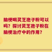 脑梗喝灵芝孢子粉可以吗？探讨灵芝孢子粉在脑梗治疗中的作用？