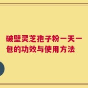 破壁灵芝孢子粉一天一包的功效与使用方法