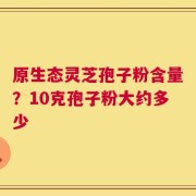 原生态灵芝孢子粉含量？10克孢子粉大约多少