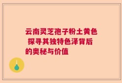 云南灵芝孢子粉土黄色 探寻其独特色泽背后的奥秘与价值
