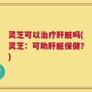 灵芝可以治疗肝脏吗(灵芝：可助肝脏保健？)