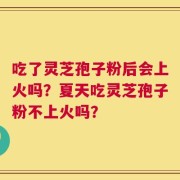 吃了灵芝孢子粉后会上火吗？夏天吃灵芝孢子粉不上火吗？