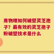 用物理如何破壁灵芝孢子？最有效的灵芝孢子粉破壁技术是什么