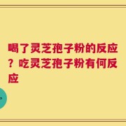喝了灵芝孢子粉的反应？吃灵芝孢子粉有何反应