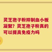灵芝孢子粉抑制血小板凝聚？灵芝孢子粉真的可以提高免疫力吗