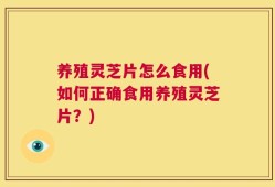 养殖灵芝片怎么食用(如何正确食用养殖灵芝片？)