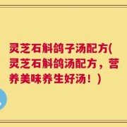 灵芝石斛鸽子汤配方(灵芝石斛鸽汤配方，营养美味养生好汤！)
