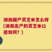 湖南国产灵芝米怎么样(湖南出产的灵芝米口感如何？)