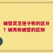 破壁灵芝孢子粉的区分？破壳和破壁的区别