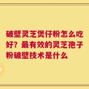 破壁灵芝煲仔粉怎么吃好？最有效的灵芝孢子粉破壁技术是什么