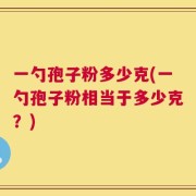 一勺孢子粉多少克(一勺孢子粉相当于多少克？)