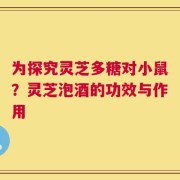 为探究灵芝多糖对小鼠？灵芝泡酒的功效与作用