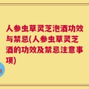 人参虫草灵芝泡酒功效与禁忌(人参虫草灵芝酒的功效及禁忌注意事项)
